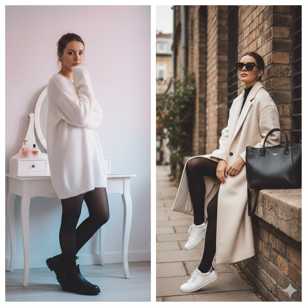 Thermal Fleece Tights – High-Waist, Slim Look