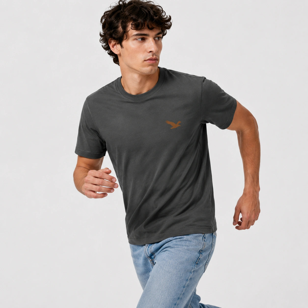 Men’s 100% Cotton Eagle Logo Relaxed Fit T-Shirt - 103
