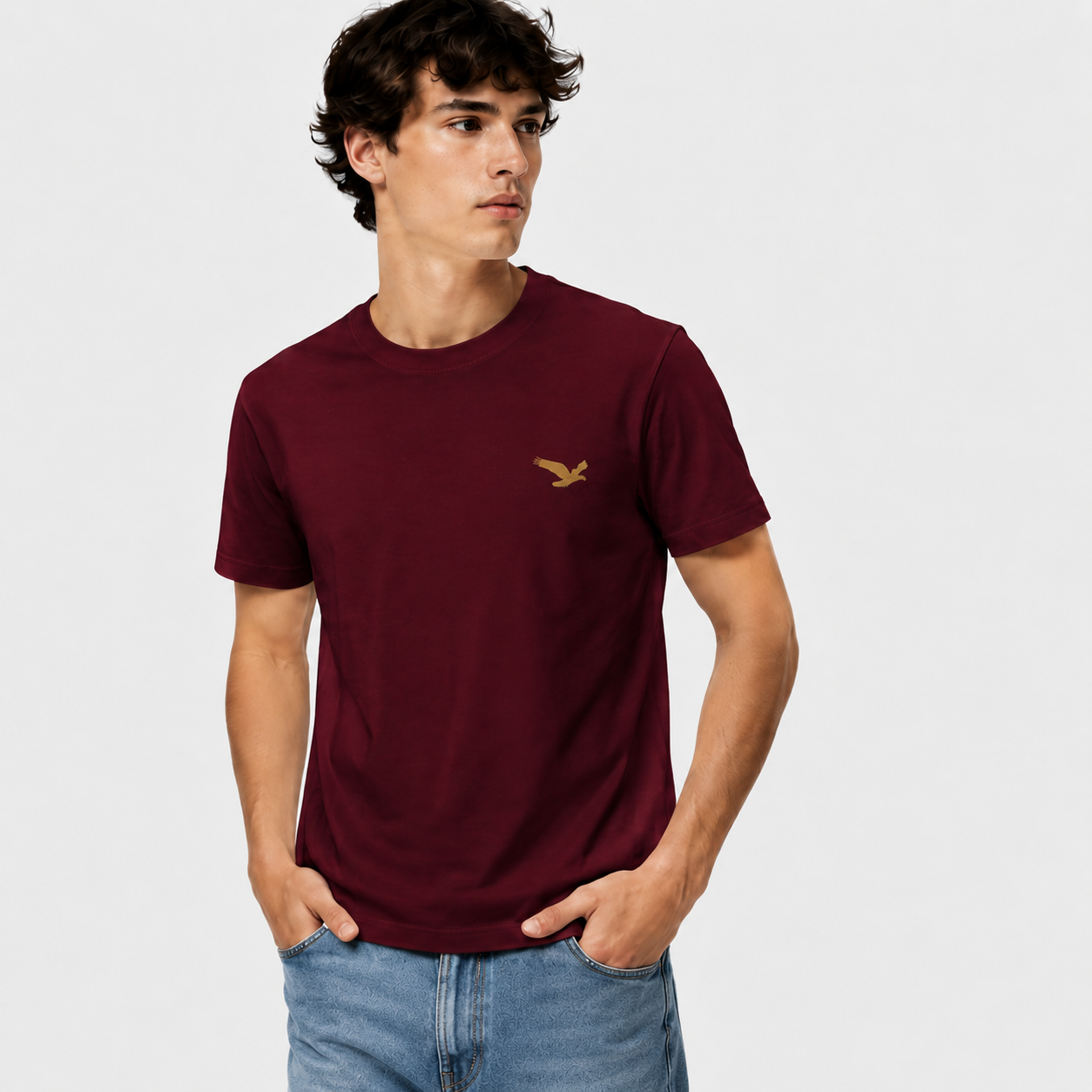 Men’s 100% Cotton Eagle Logo Relaxed Fit T-Shirt - 103