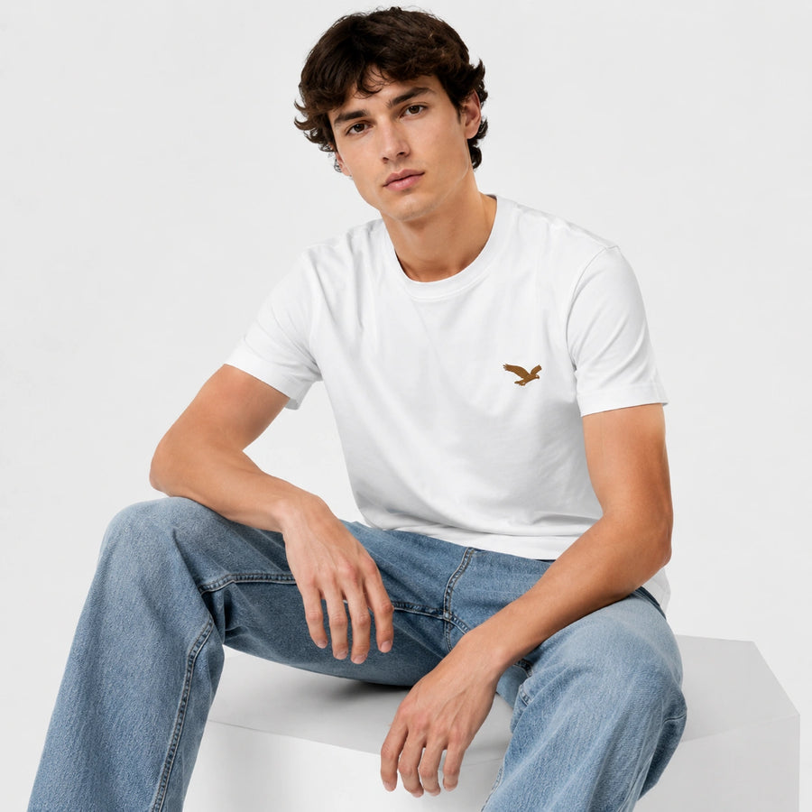 Men’s 100% Cotton Eagle Logo Relaxed Fit T-Shirt - 103