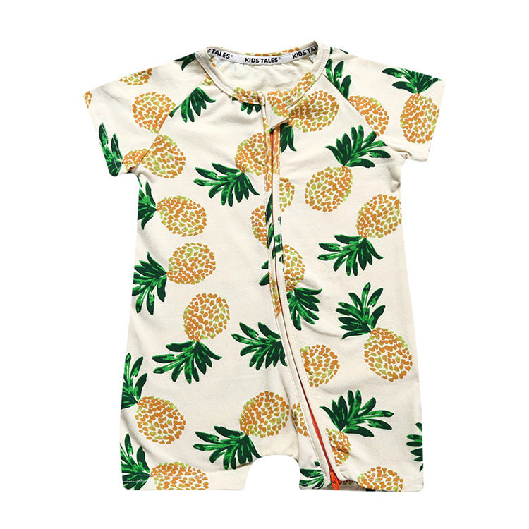 Baby Clothes Ins Summer Cotton Short-Sleeved Newborn Jumpsuit For Men And Women Baby Romper