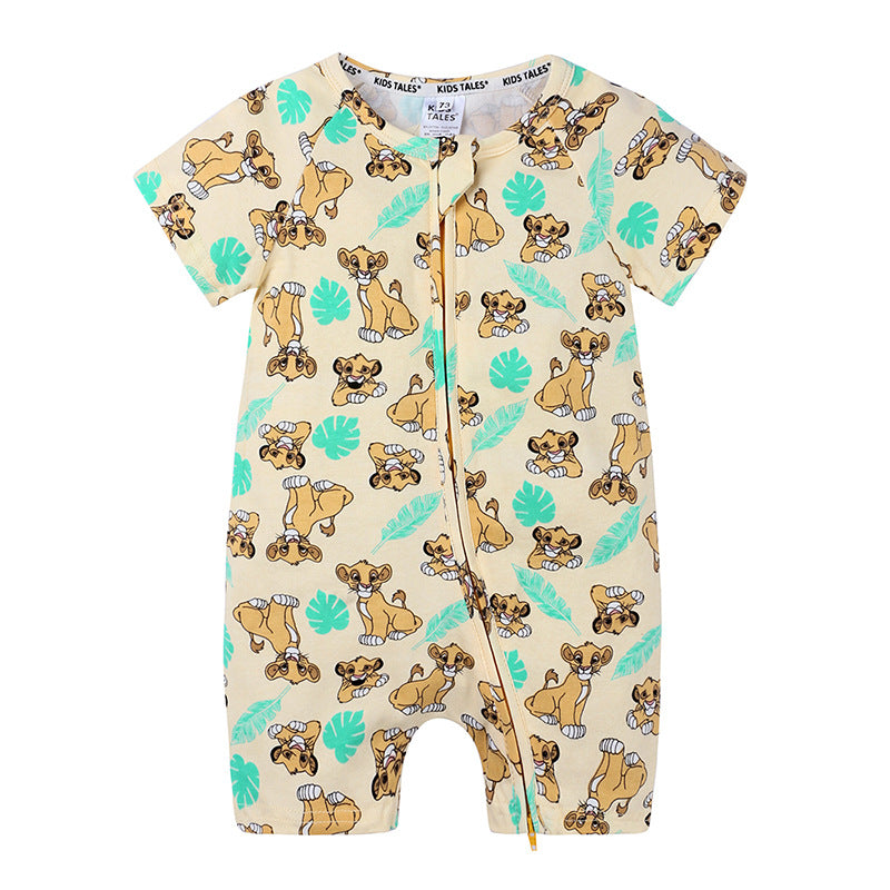 Baby Clothes Ins Summer Cotton Short-Sleeved Newborn Jumpsuit For Men And Women Baby Romper