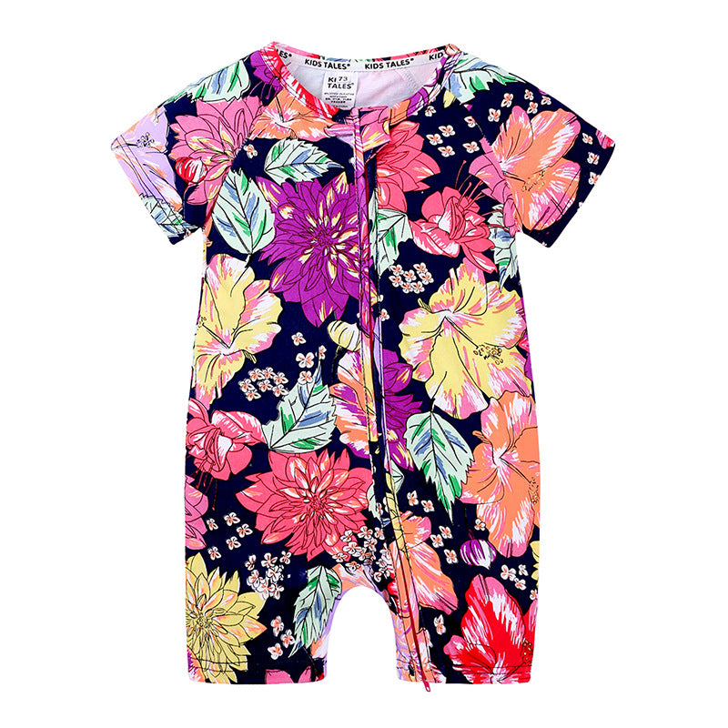 Baby Clothes Ins Summer Cotton Short-Sleeved Newborn Jumpsuit For Men And Women Baby Romper