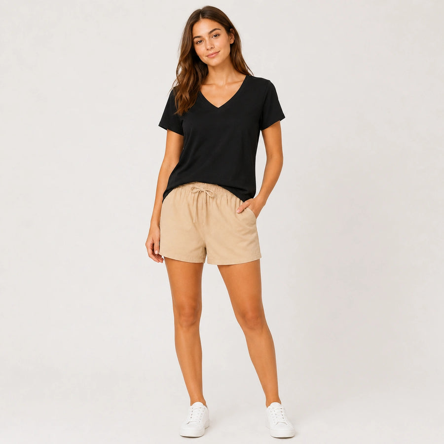 Women’s Soft V-Neck Short Sleeve T-Shirt - 202