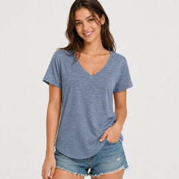 Women’s Soft V-Neck Short Sleeve T-Shirt - 202