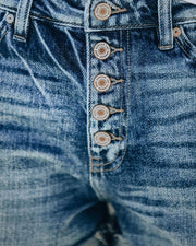 WOMEN HIGH WAISTED STRETCH DENIM SHORTS - 403