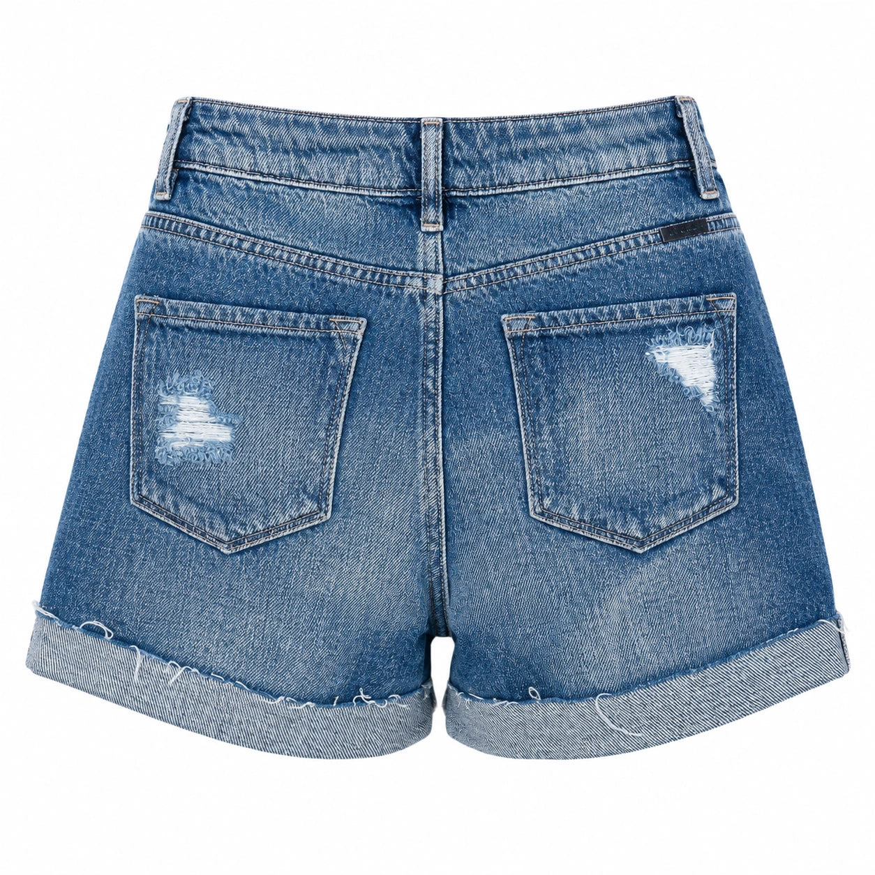 WOMEN HIGH WAISTED STRETCH DENIM SHORTS - 403
