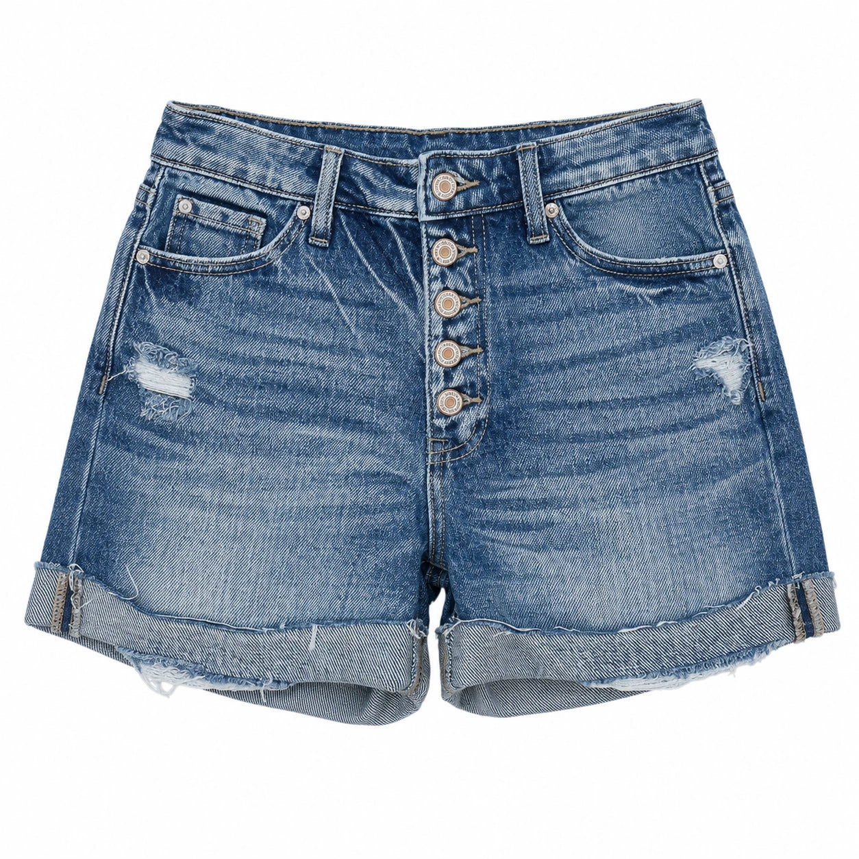 WOMEN HIGH WAISTED STRETCH DENIM SHORTS - 403