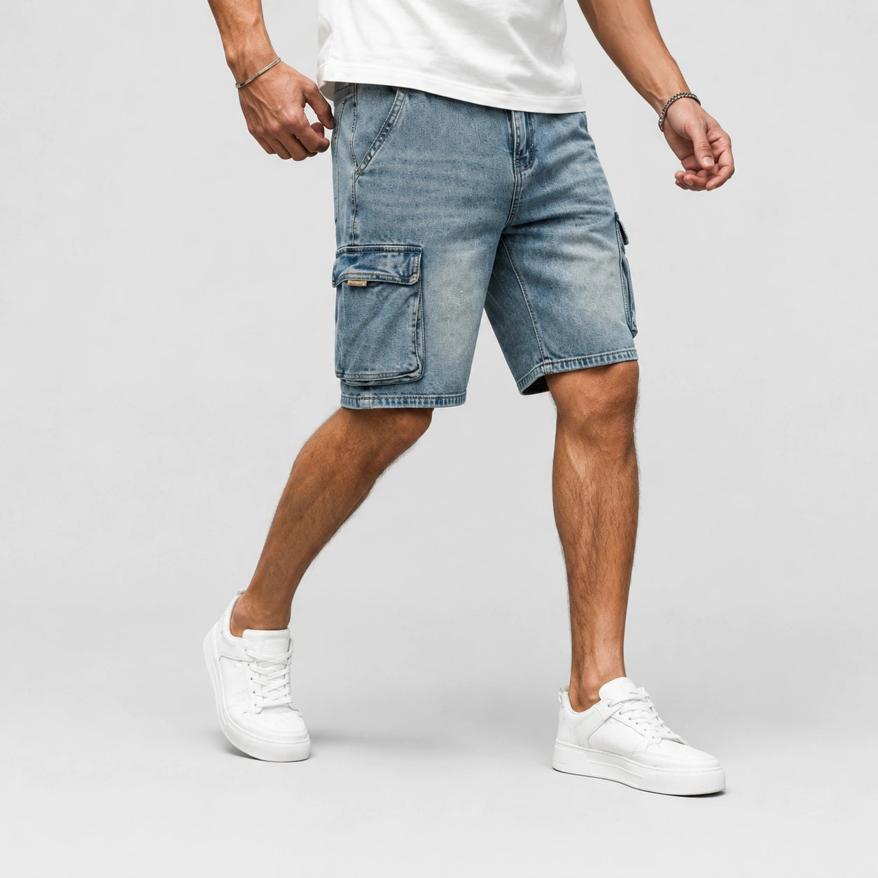 Men’s Summer Denim Cargo Shorts - 701