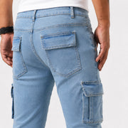 Men’s Light Blue Cargo Jeans - 801