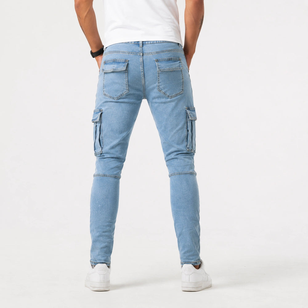 Men’s Light Blue Cargo Jeans - 801