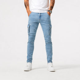 Men’s Light Blue Cargo Jeans - 801