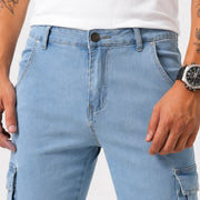 Men’s Light Blue Cargo Jeans - 801
