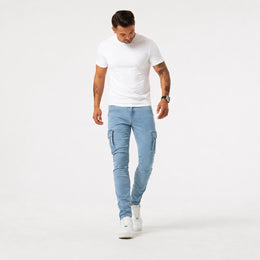 Men’s Light Blue Cargo Jeans - 801