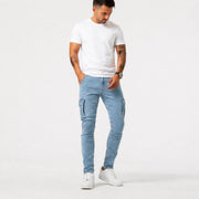 Men’s Light Blue Cargo Jeans - 801