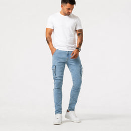 Men’s Light Blue Cargo Jeans - 801