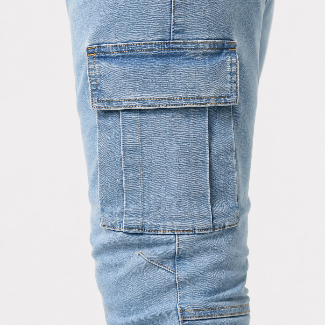 Men’s Light Blue Cargo Jeans - 801