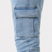 Men’s Light Blue Cargo Jeans - 801