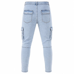 Men’s Light Blue Cargo Jeans - 801