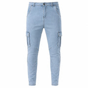 Men’s Light Blue Cargo Jeans - 801