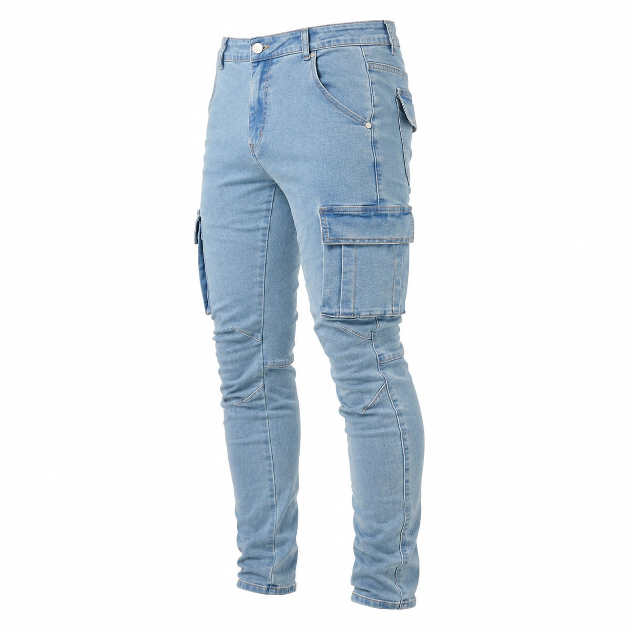Men’s Light Blue Cargo Jeans - 801