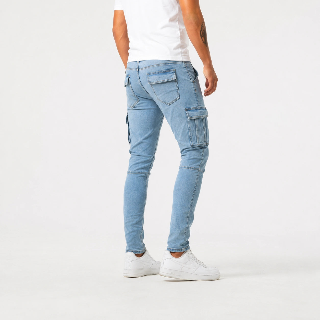 Men’s Light Blue Cargo Jeans - 801
