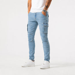 Men’s Light Blue Cargo Jeans - 801