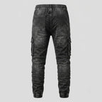 Men's Slim Fit Multi-Pocket Cargo Jeans - 804