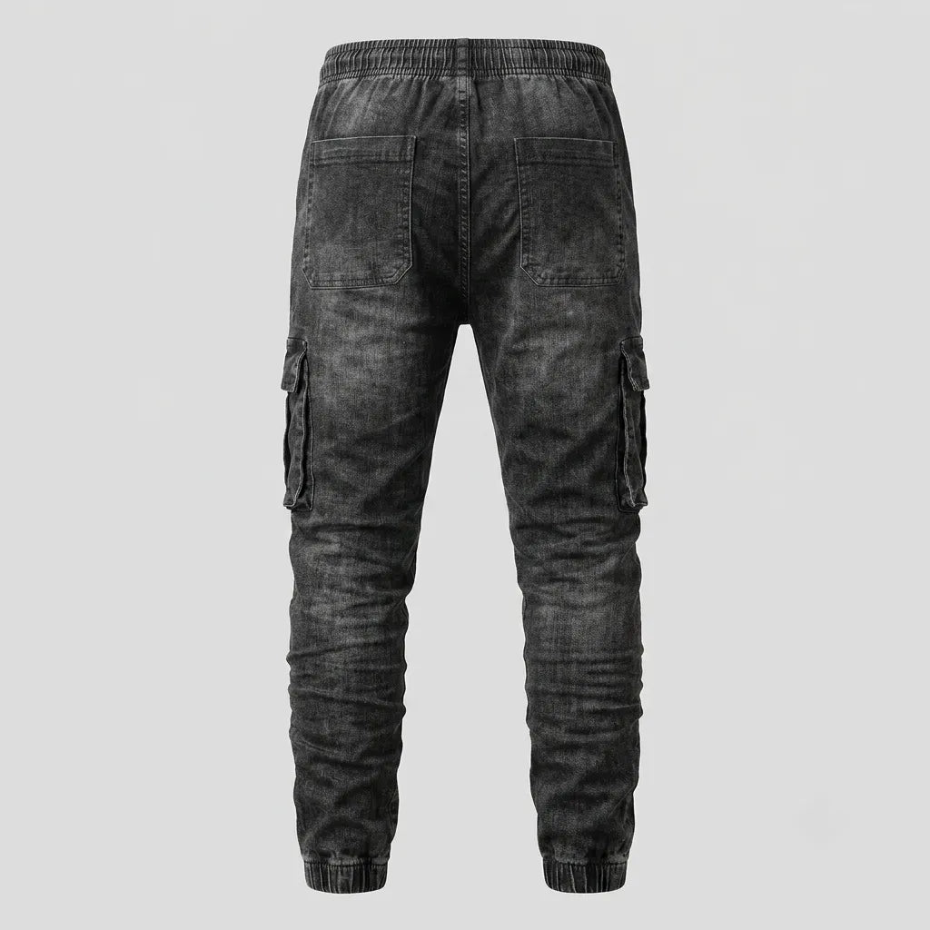 Men's Slim Fit Multi-Pocket Cargo Jeans - 804
