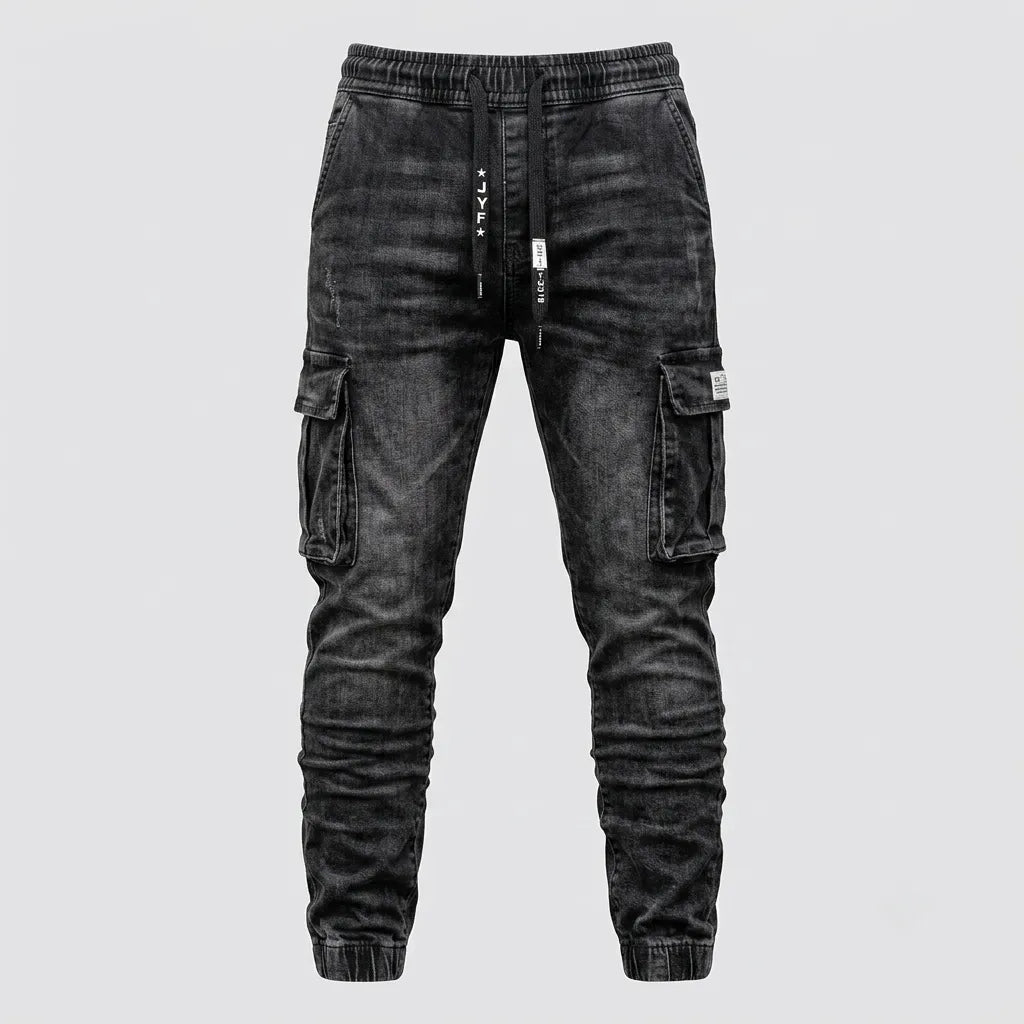Men's Slim Fit Multi-Pocket Cargo Jeans - 804