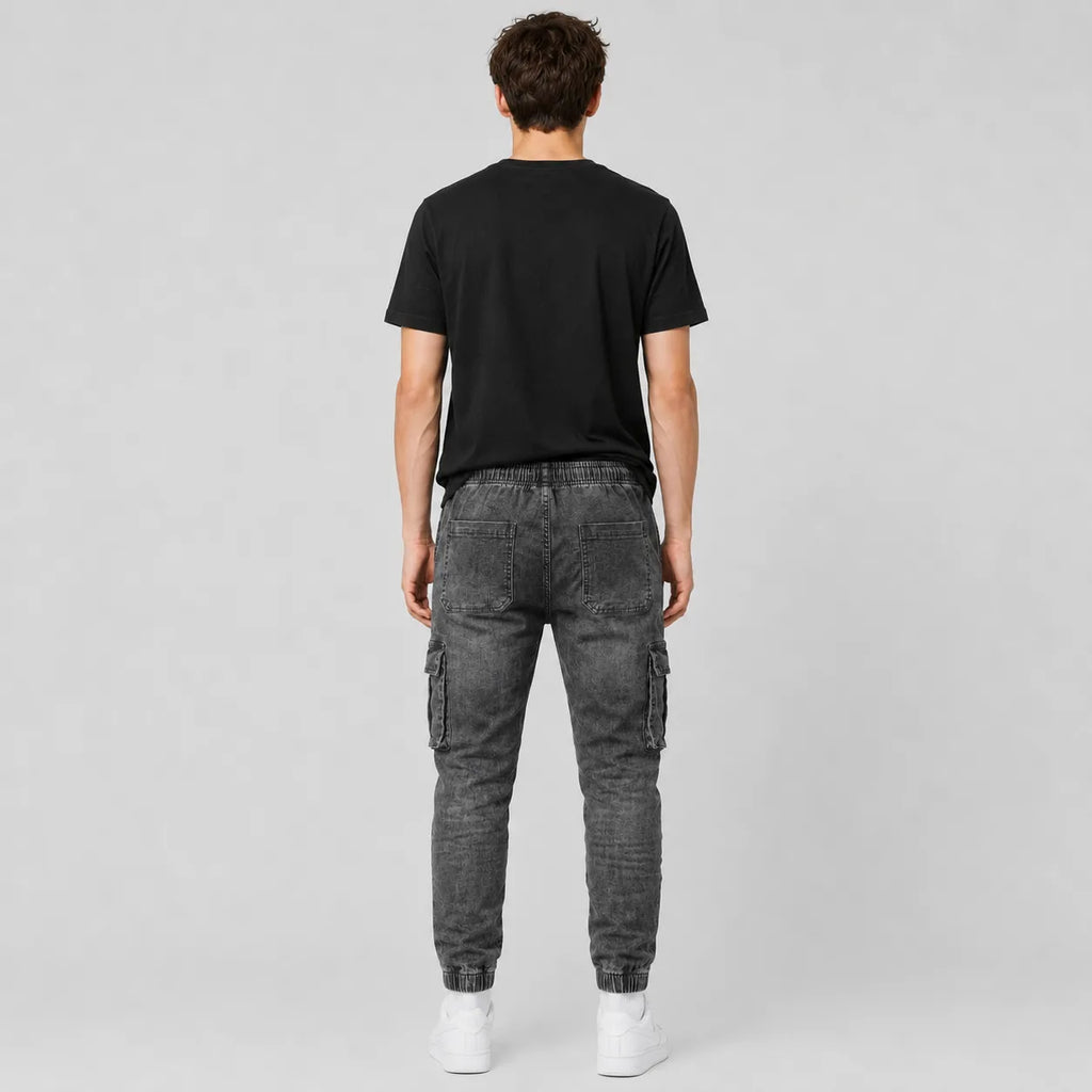 Men's Slim Fit Multi-Pocket Cargo Jeans - 804