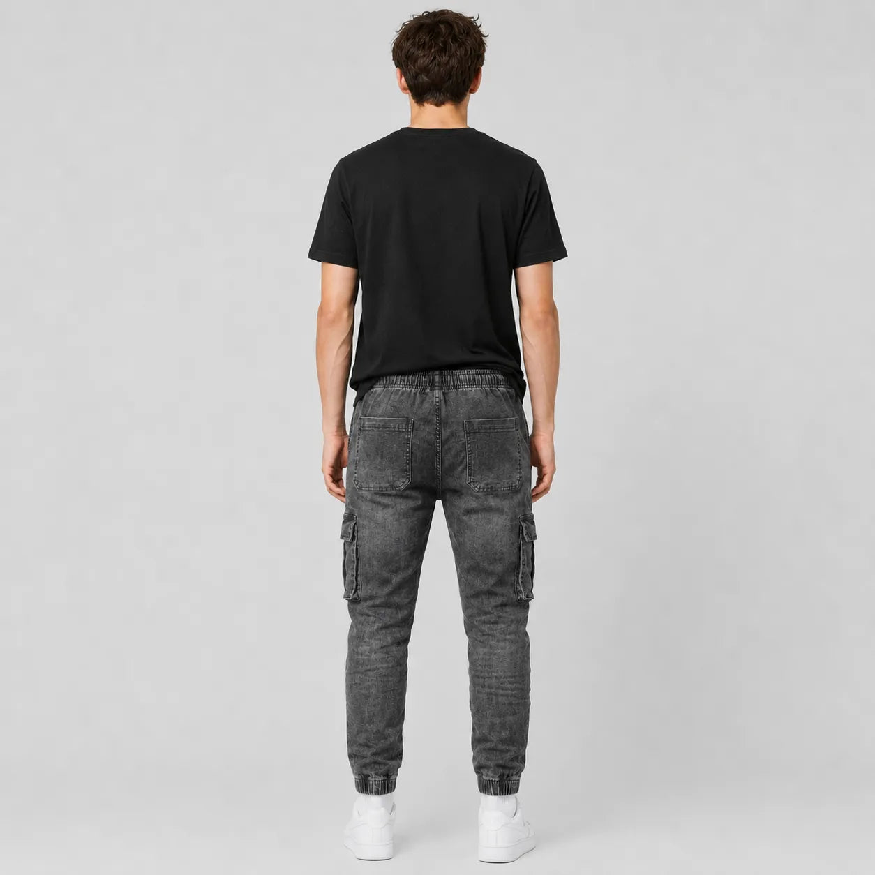 Men's Slim Fit Multi-Pocket Cargo Jeans - 804