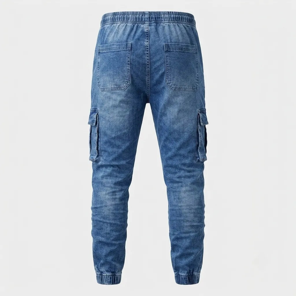 Men's Slim Fit Multi-Pocket Cargo Jeans - 804