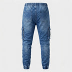 Men's Slim Fit Multi-Pocket Cargo Jeans - 804