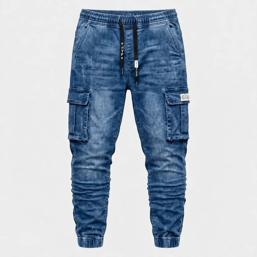 Men's Slim Fit Multi-Pocket Cargo Jeans - 804