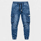 Men's Slim Fit Multi-Pocket Cargo Jeans - 804
