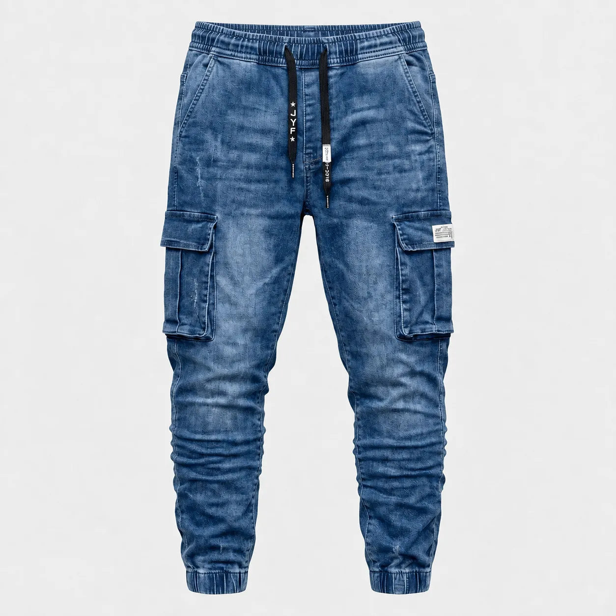 Men's Slim Fit Multi-Pocket Cargo Jeans - 804