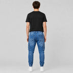 Men's Slim Fit Multi-Pocket Cargo Jeans - 804
