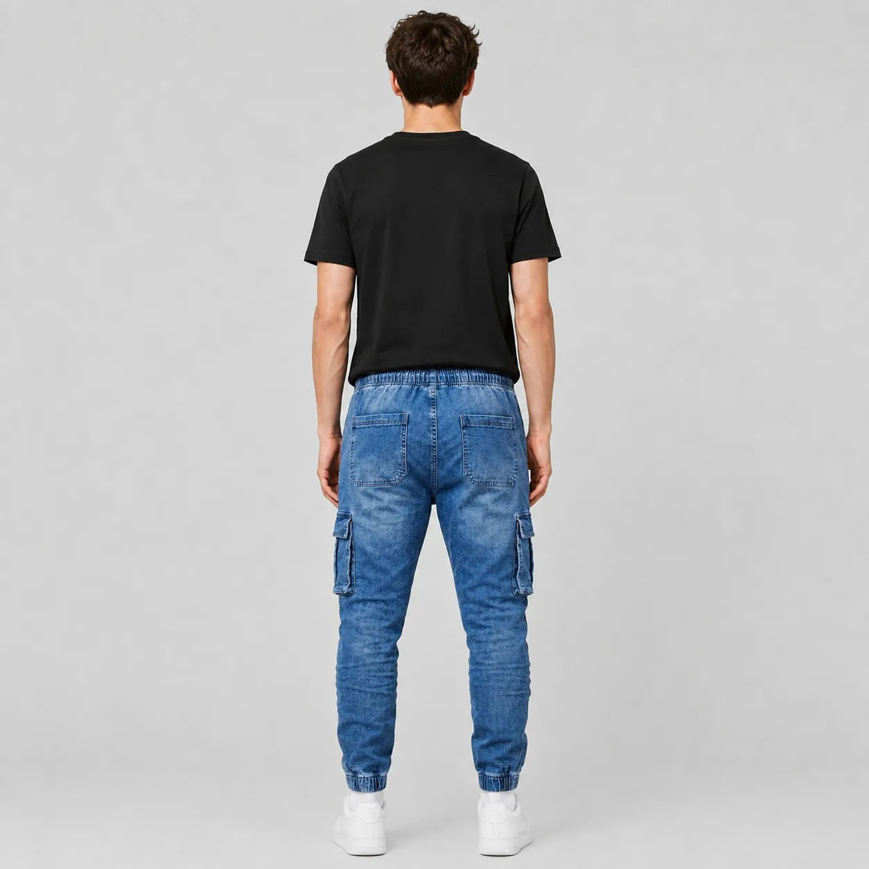 Men's Slim Fit Multi-Pocket Cargo Jeans - 804