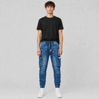 Men's Slim Fit Multi-Pocket Cargo Jeans - 804