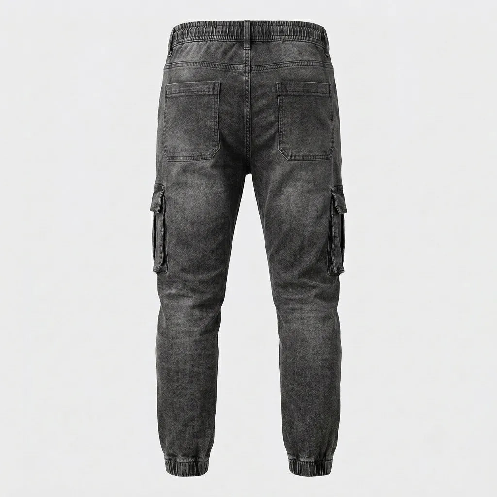 Men's Slim Fit Multi-Pocket Cargo Jeans - 804