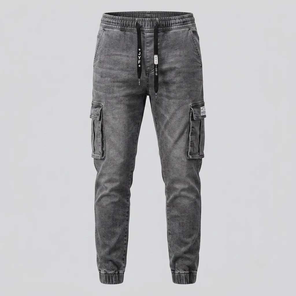 Men's Slim Fit Multi-Pocket Cargo Jeans - 804