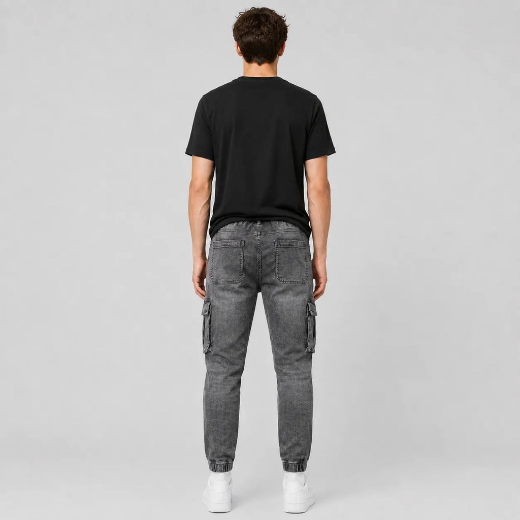 Men's Slim Fit Multi-Pocket Cargo Jeans - 804