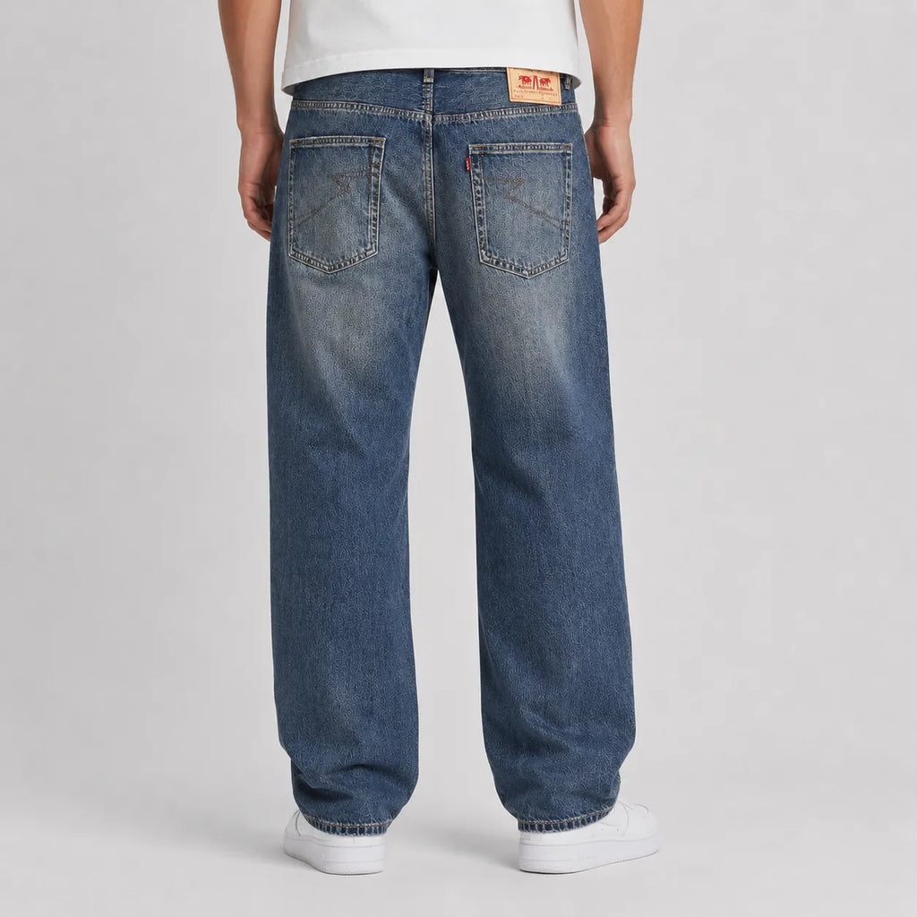 Mens Relaxed Straight Jeans Retro Blue - 814