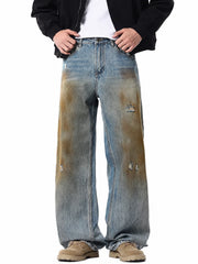 Men’s Baggy Straight Jeans in Vintage Light Wash