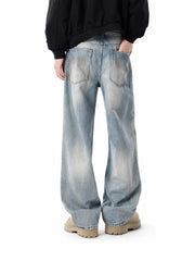 Men’s Baggy Straight Jeans in Vintage Light Wash