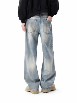 Men’s Baggy Straight Jeans in Vintage Light Wash