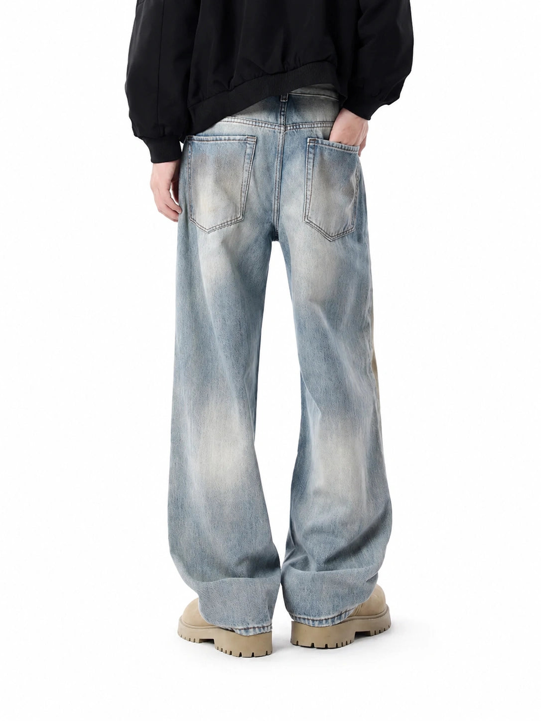 Men’s Baggy Straight Jeans in Vintage Light Wash