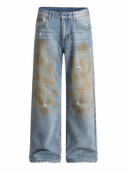 Men’s Baggy Straight Jeans in Vintage Light Wash