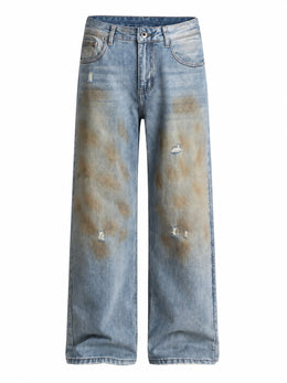 Men’s Baggy Straight Jeans in Vintage Light Wash